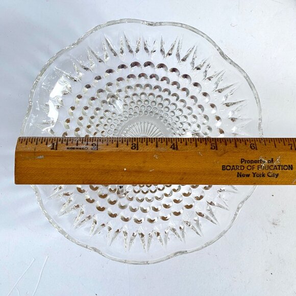 1960s Anchor Hocking Clear Glass Teardrop Hobnail Three Footed Bowl Dish Vintage - Picture 6 of 7